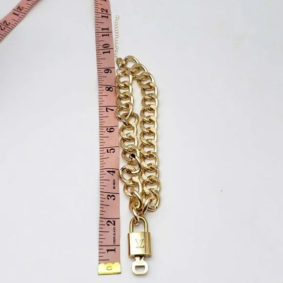 Authentic Louis Vuitton Lock & Key with Unbranded Gold Plated Chain Necklace - Picture 6 of 8